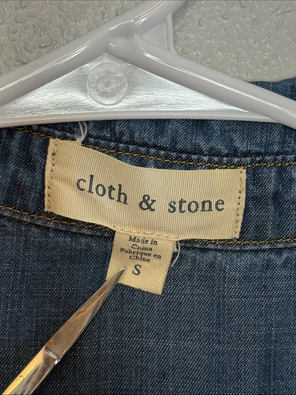Cloth & Stone Women's Chambray Denim Button Front Shirt Dress Small - Picture 2 of 4